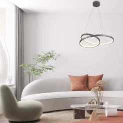 Lampa wisząca LED Sanico Goldlux Zefira, 50 cm, 4000K, antracyt