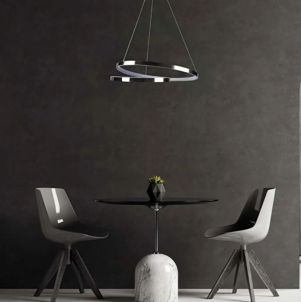 Lampa wisząca LED Sanico Goldlux Zefira, 50 cm, 4000K, nikiel