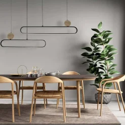 Lampa wisząca LED Sanico Goldlux Florentyna, 48 W, 4000K, trawertyn, czarna