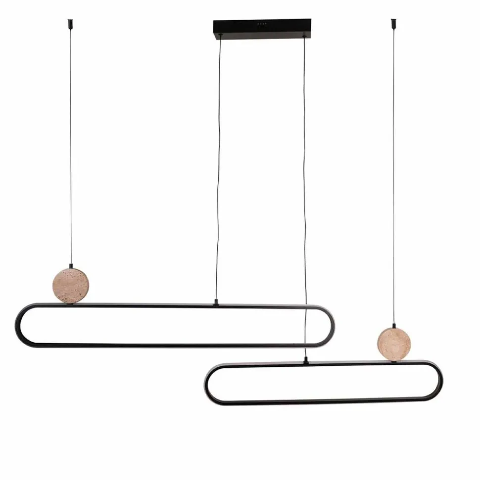 Lampa wisząca LED Sanico Goldlux Florentyna, 48 W, 4000K, trawertyn, czarna
