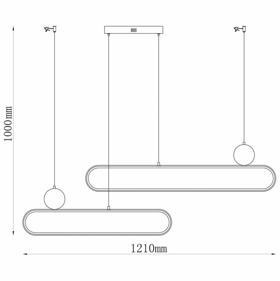 Lampa wisząca LED Sanico Goldlux Florentyna, 48 W, 4000K, trawertyn, czarna