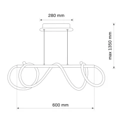 Lampa wisząca LED Sanico Goldlux Emma, 38 W, 4450lm, 4000K, czarna