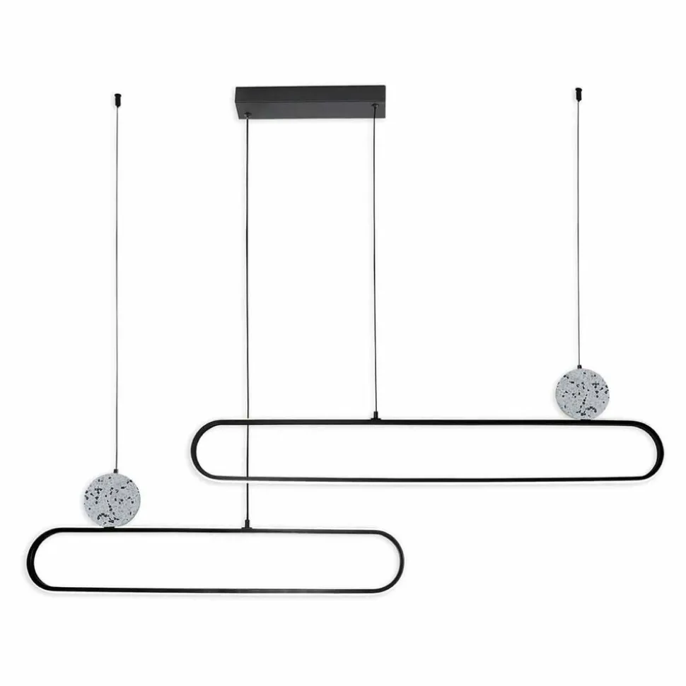 Lampa wisząca LED Sanico Goldlux Florentyna, 48 W, 4000K, lastryko, czarna