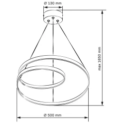 Lampa wisząca LED Sanico Goldlux Zefira, 50 cm, 4000K, złota