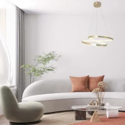 Lampa wisząca LED Sanico Goldlux Zefira, 50 cm, 4000K, złota