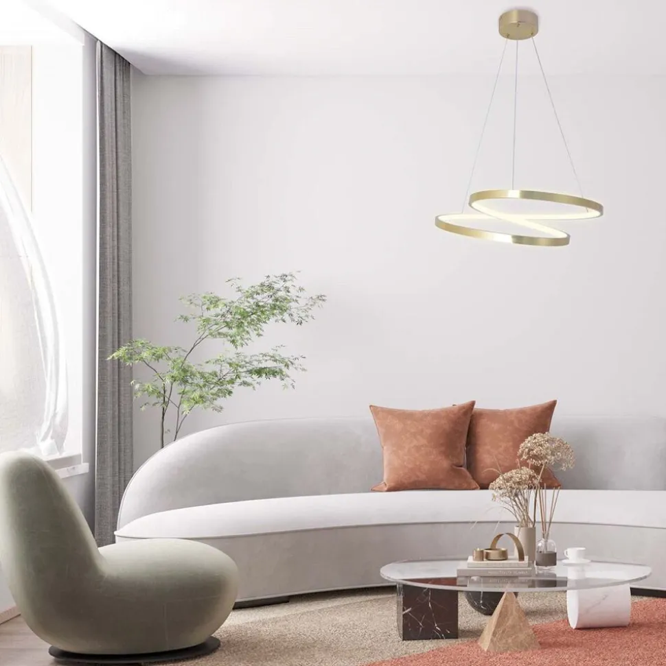 Lampa wisząca LED Sanico Goldlux Zefira, 50 cm, 4000K, złota