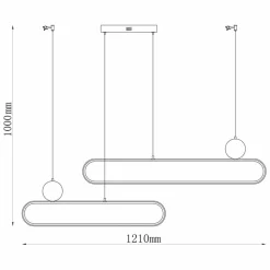 Lampa wisząca LED Sanico Goldlux Florentyna, 48 W, 4000K, złoto-czarna