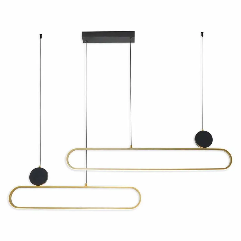 Lampa wisząca LED Sanico Goldlux Florentyna, 48 W, 4000K, złoto-czarna