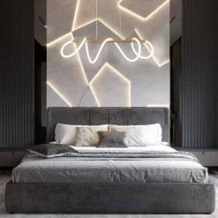 Lampa wisząca LED Sanico Goldlux Emma, 38 W, 4450lm, 4000K, złota