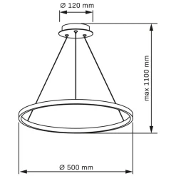 Lampa wisząca LED Sanico Goldlux Lea 1, 20 W, 4000K, srebrna