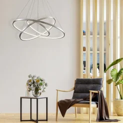 Lampa wisząca LED Sanico Goldlux Lea 3, 60 W, 4000K, srebrna