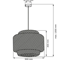 Lampa wisząca Sanico Goldlux Berta XL, 50 x 40 cm, E27