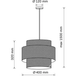 Lampa wisząca Sanico Goldlux Takara-3, 40 x 32 cm, E27