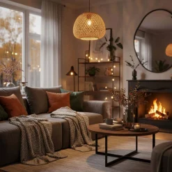 Lampa wisząca Sanico Goldlux Zanzibar Natural, 35 x 26 cm, E27