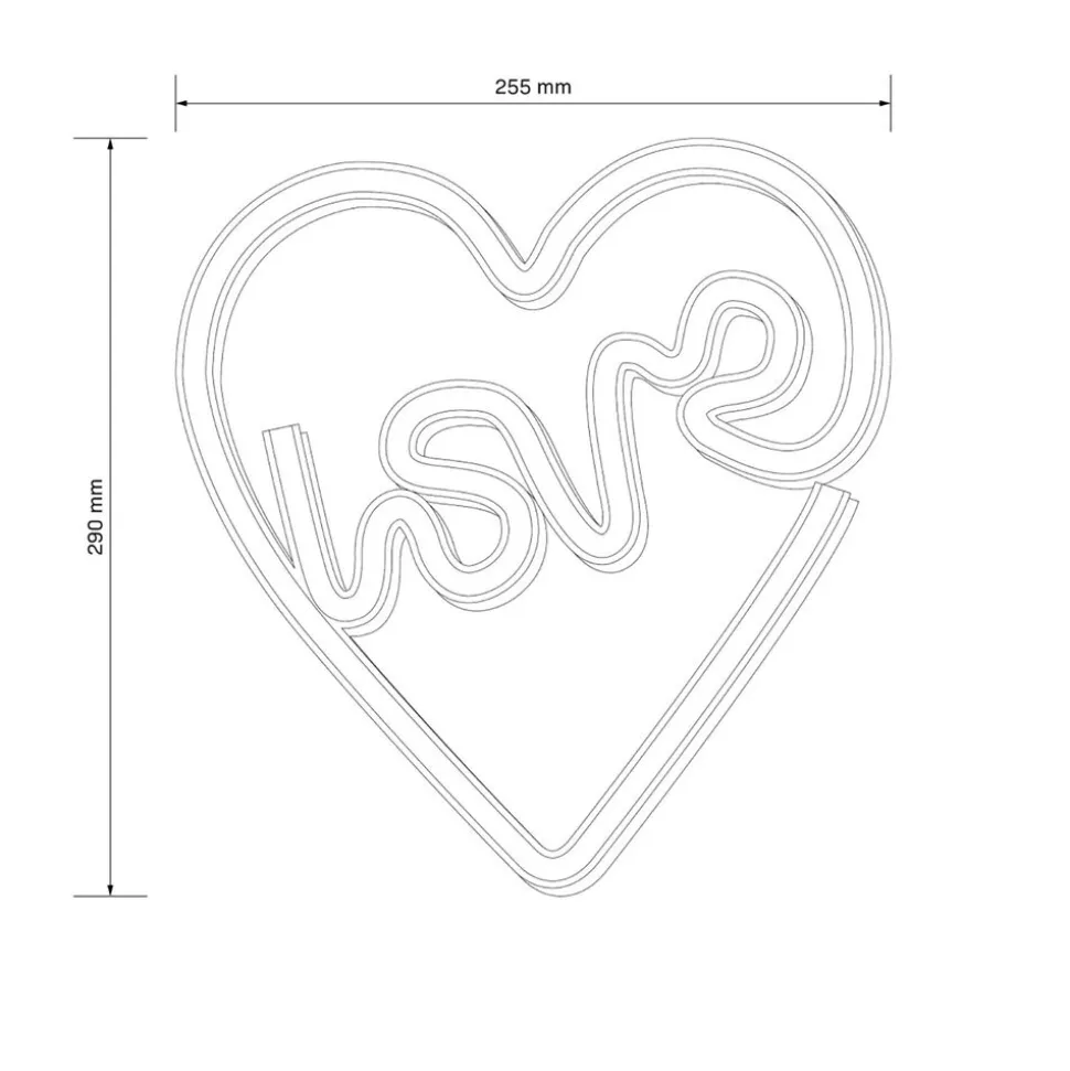 Lampka dekoracyjna LED Sanico Goldlux, neon serce love