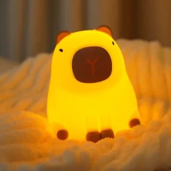 Lampka silikonowa LED Sanico Goldlux, Kapibara, beżowo-brązowa