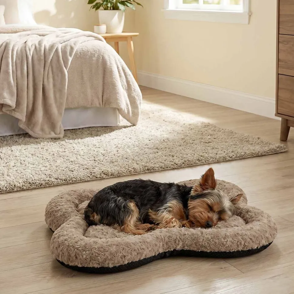 Legowisko Domarex Plushy Bed M, 50 x 80 cm, kostka, beżowe