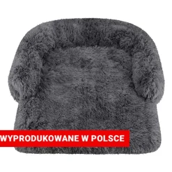 Legowisko na sofę Dogguru Alex, shaggy, szare