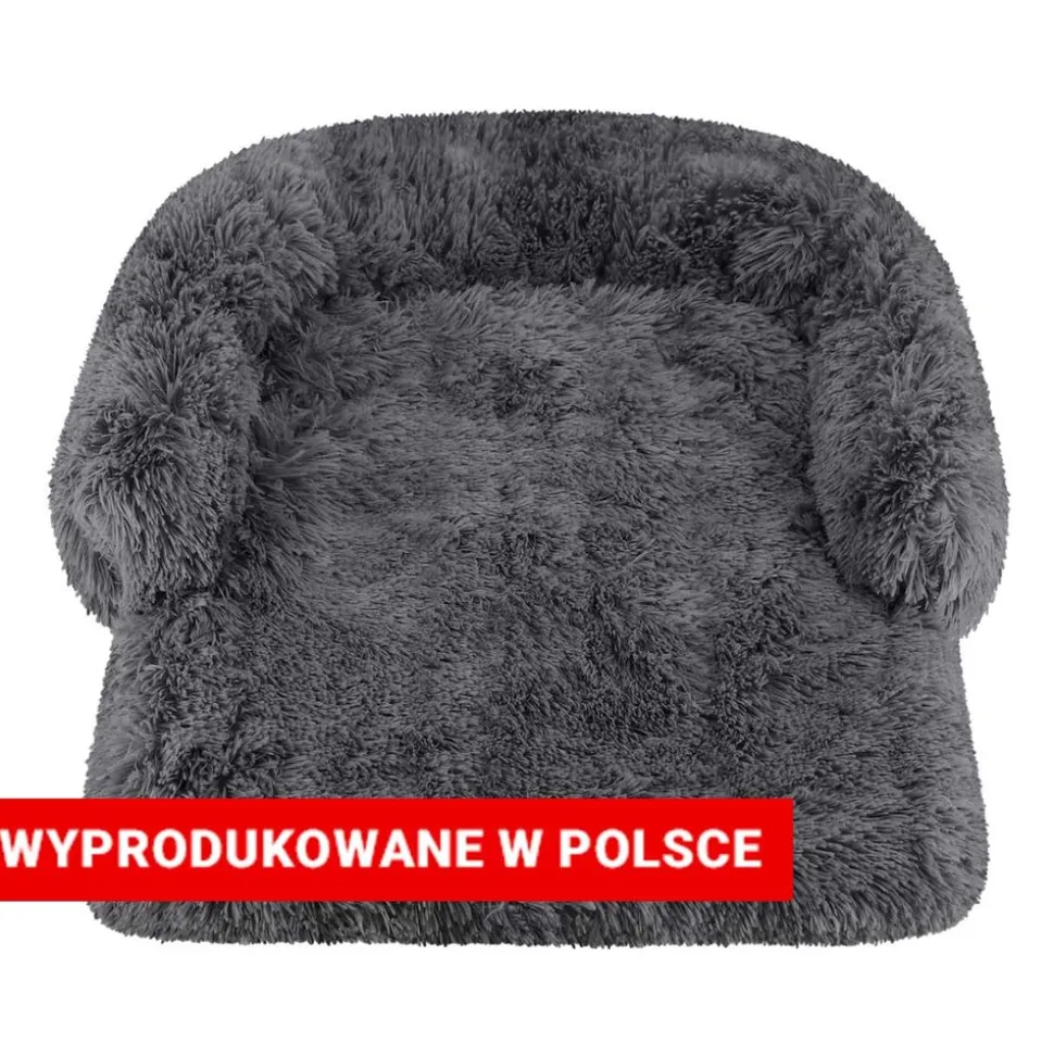 Legowisko na sofę Dogguru Alex, shaggy, szare