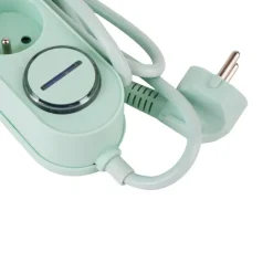 Listwa zasilająca Hykker, z USB, 1,5 m, 5 gniazd, zielona