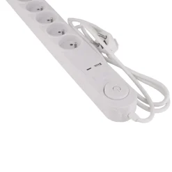 Listwa zasilająca z wyłącznikiem Hykker, 6 gniazd, USB-A, USB-C