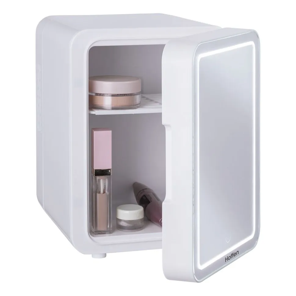Lodówka kosmetyczna Hoffen, 4 l, 36 W, z lustrem LED, biała