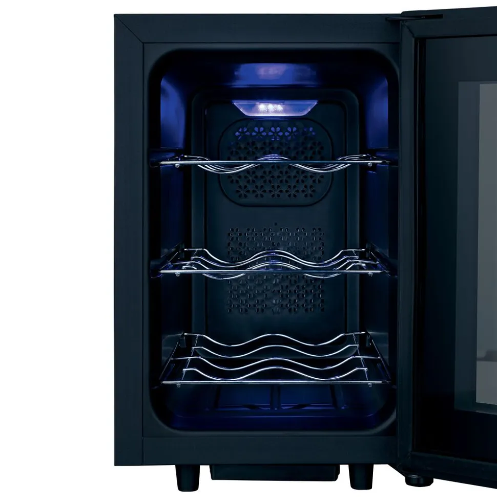 Lodówka na wino Hoffen Expert, 13 l, na 6 butelek, LED, czarna