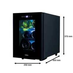 Lodówka na wino Hoffen Expert, 13 l, na 6 butelek, LED, czarna