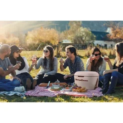 Lodówka turystyczna Vintage Cuisine, 18,8 l, z paskiem do przenoszenia, beżowa