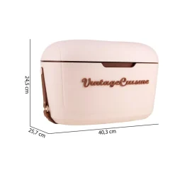 Lodówka turystyczna Vintage Cuisine, 18,8 l, z paskiem do przenoszenia, beżowa
