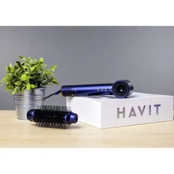 Lokówko-suszarka Multistyler Havit HD634, 1300 W, 4 końcówki, niebieska