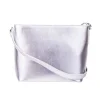Mała torebka damska z ażurowym wzorem, 30 x 22 x 12 cm, srebrna