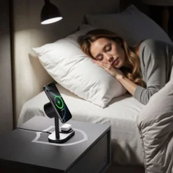 Magnetyczna ładowarka bezprzewodowa 2 w 1 Aukey LC-MC213, QI2.2, 25 W