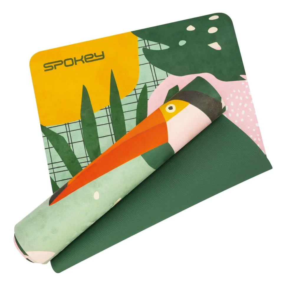Mata do ćwiczeń Spokey Home Jungle Mat, do jogi i pilatesu, 0,4 cm, zielona
