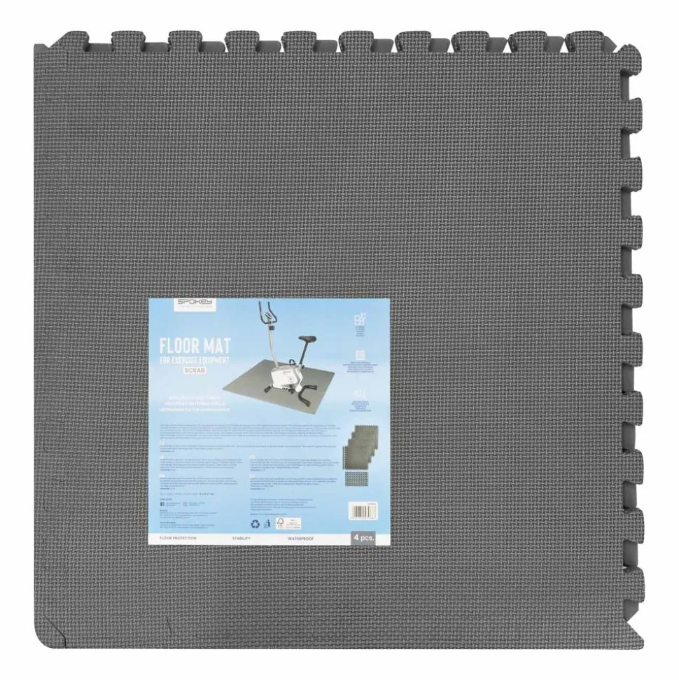 Mata do ćwiczeń Spokey Scrab, 4 puzzle, szara