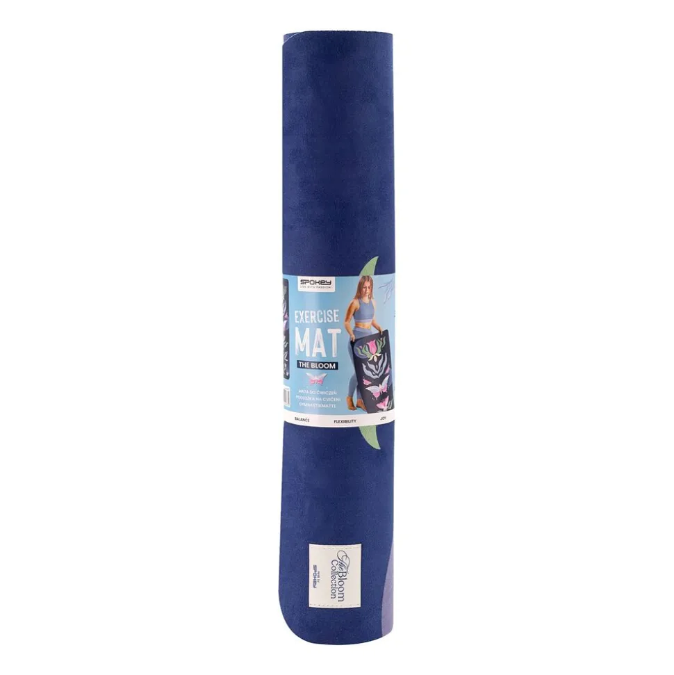 Mata do ćwiczeń Spokey The Bloom Mat, do jogi i pilatesu, 0,4 cm, niebieska