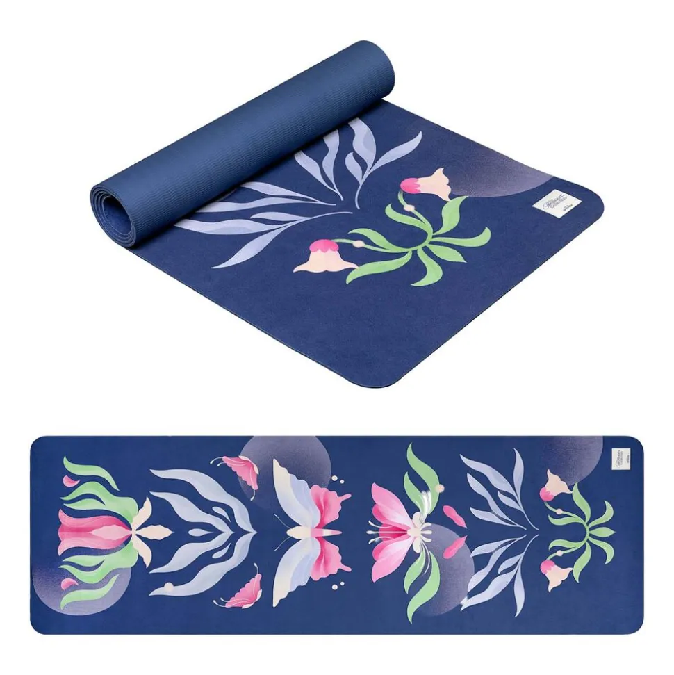 Mata do ćwiczeń Spokey The Bloom Mat, do jogi i pilatesu, 0,4 cm, niebieska