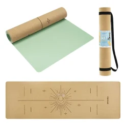 Mata korkowa Spokey Savasana, do jogi i pilatesu, 0,4 cm, zielona