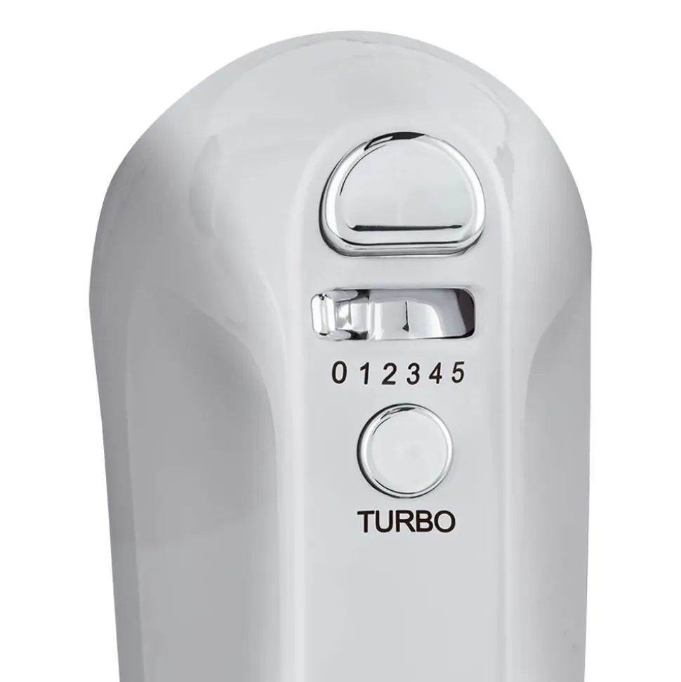 Mikser ręczny Hoffen, 400 W, 4 końcówki, biały