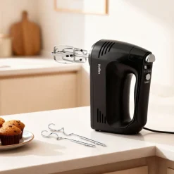 Mikser ręczny Hoffen, 400 W, 4 końcówki, czarny