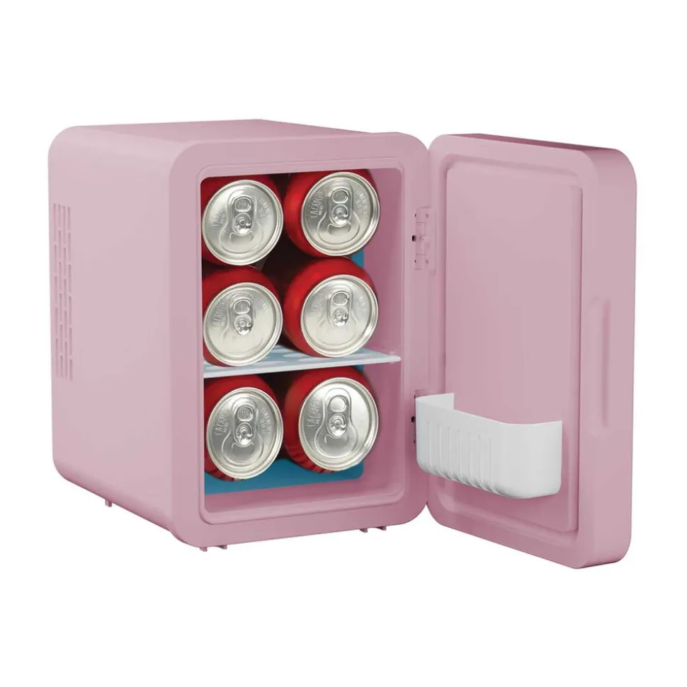 Minilodówka na kosmetyki Elle Home, z lusterkiem LED, 4 l, różowa