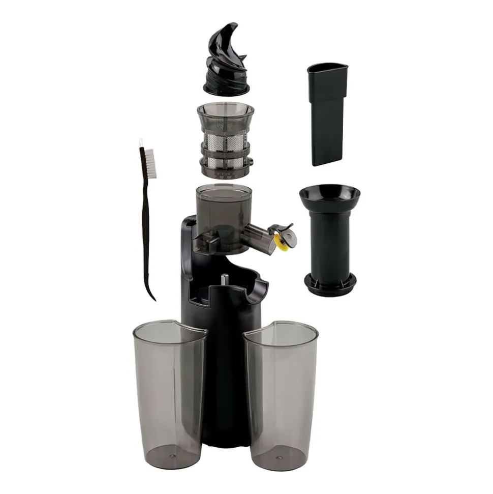Miniwyciskarka wolnoobrotowa Hoffen, 120 W, 2 x 500 ml, czarna
