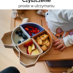 Miseczka 4 w 1 Kidnort Retter Mjölk, wyjmowane przegródki, beżowa
