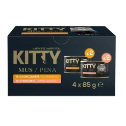 Mokra karma dla kotów Kitty, mus, kurczak i indyk, 16 x 85 g