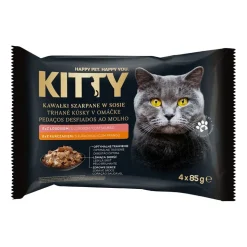 Mokra karma dla kotów Kitty, saszetki, mix smaków, 80 x 85 g