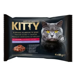 Mokra karma dla kotów Kitty, saszetki, mix smaków, 80 x 85 g