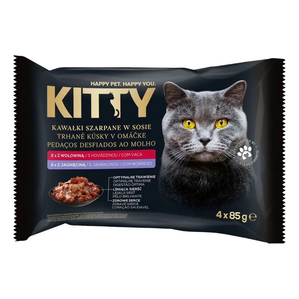 Mokra karma dla kotów Kitty, saszetki, mix smaków, 80 x 85 g