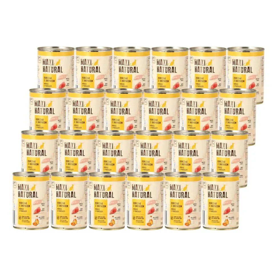 Mokra karma dla kotów Maxi Natural, kurczak z indykiem, 24 x 400 g