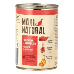 Mokra karma dla kotów Maxi Natural, wołowina z jagnięciną, 24 x 400 g