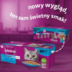 Mokra karma dla kotów Whiskas, saszetki, rybne przysmaki, 40 x 85 g